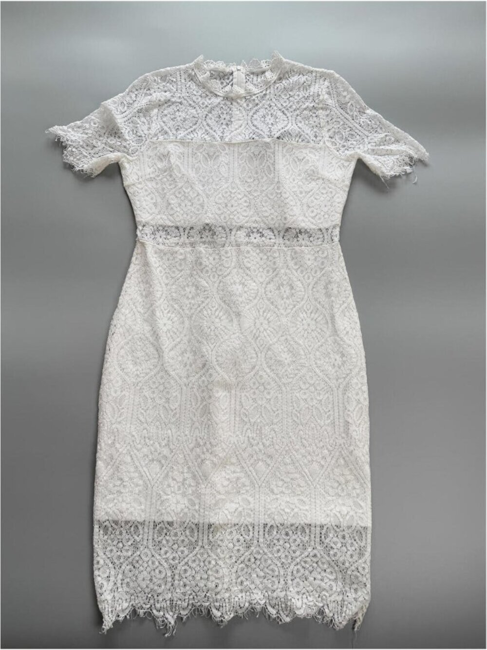 Lulus White‎ Lace Dress, Bridal Shower Dress - Size Large